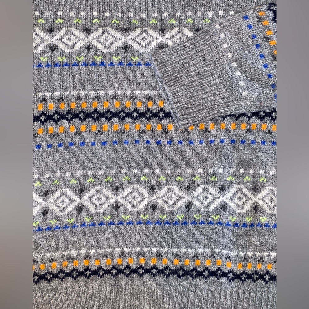 American Eagle Patterned Gray Striped Sweater - M - image 5